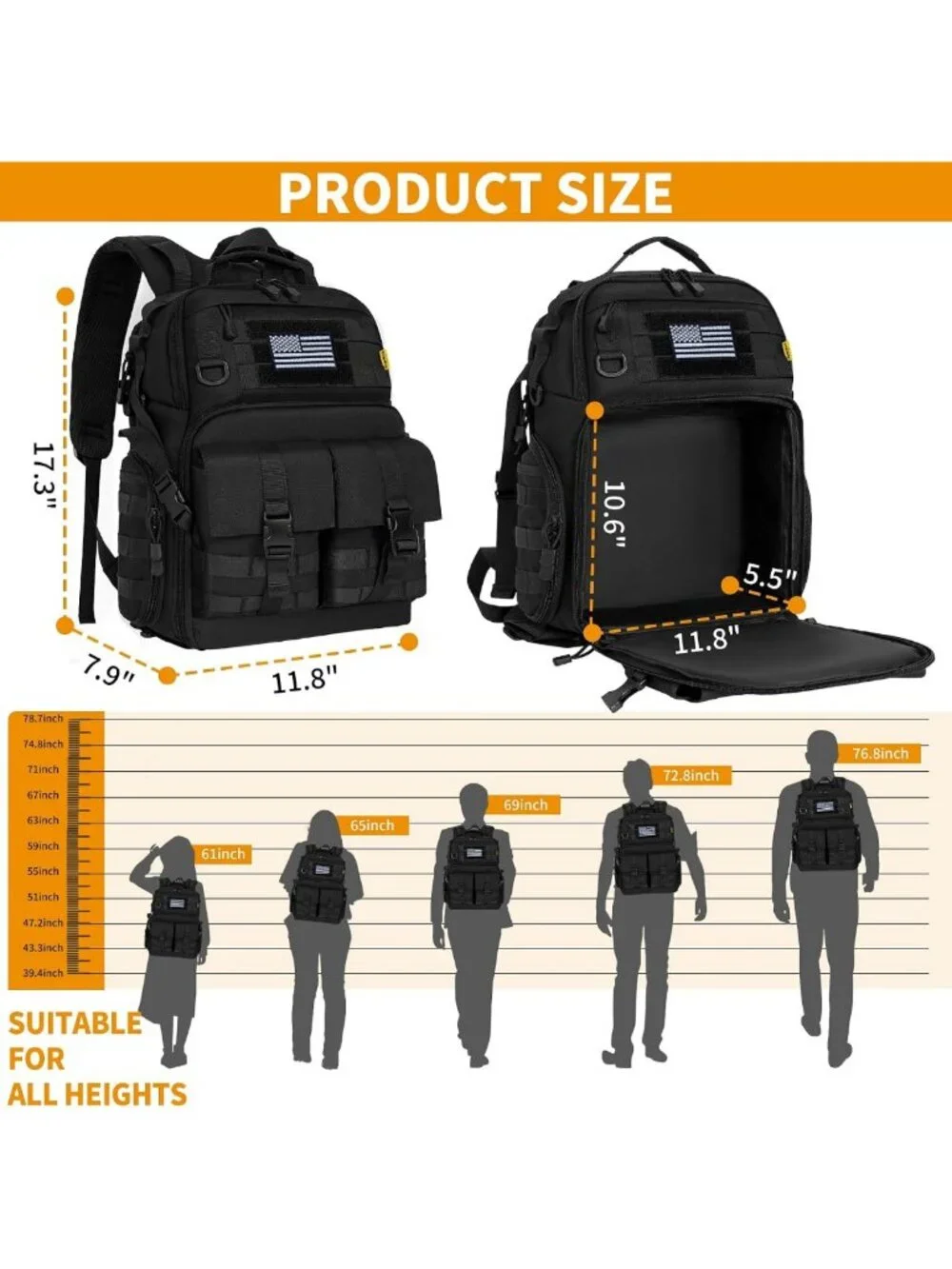 Tactical Camera Backpack for DSLR/SLR/Mirrorless - Durable, Spacious, Stylish